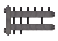Коллектор (дублер рядный) с гидроразделителем ROMMER на 3+1+1 отопительных контура до 85 кВт