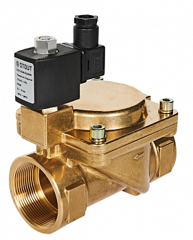 Клапан соленойдный (электромагнитный), непрямого действия, НО, 220 В, G 1 1/2